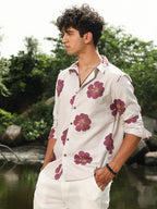 Campus Sutra Blooming Flora Imprint Shirt