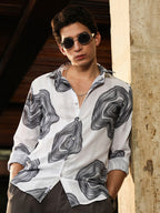 Campus Sutra Contrast-Spool Jacquard Shirt