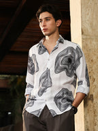 Campus Sutra Contrast-Spool Jacquard Shirt