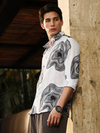 Campus Sutra Contrast-Spool Jacquard Shirt