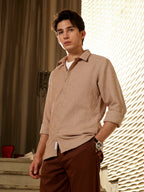 Campus Sutra Geo-Abstract Jacquard Shirt