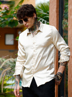 Campus Sutra Crushed-Satin Regular Shirt