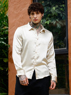 Campus Sutra Crushed-Satin Regular Shirt