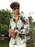 Campus Sutra Abstract-Brushed Imprint Shirt