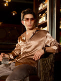 Campus Sutra Gleaming Crushed-Satin Shirt