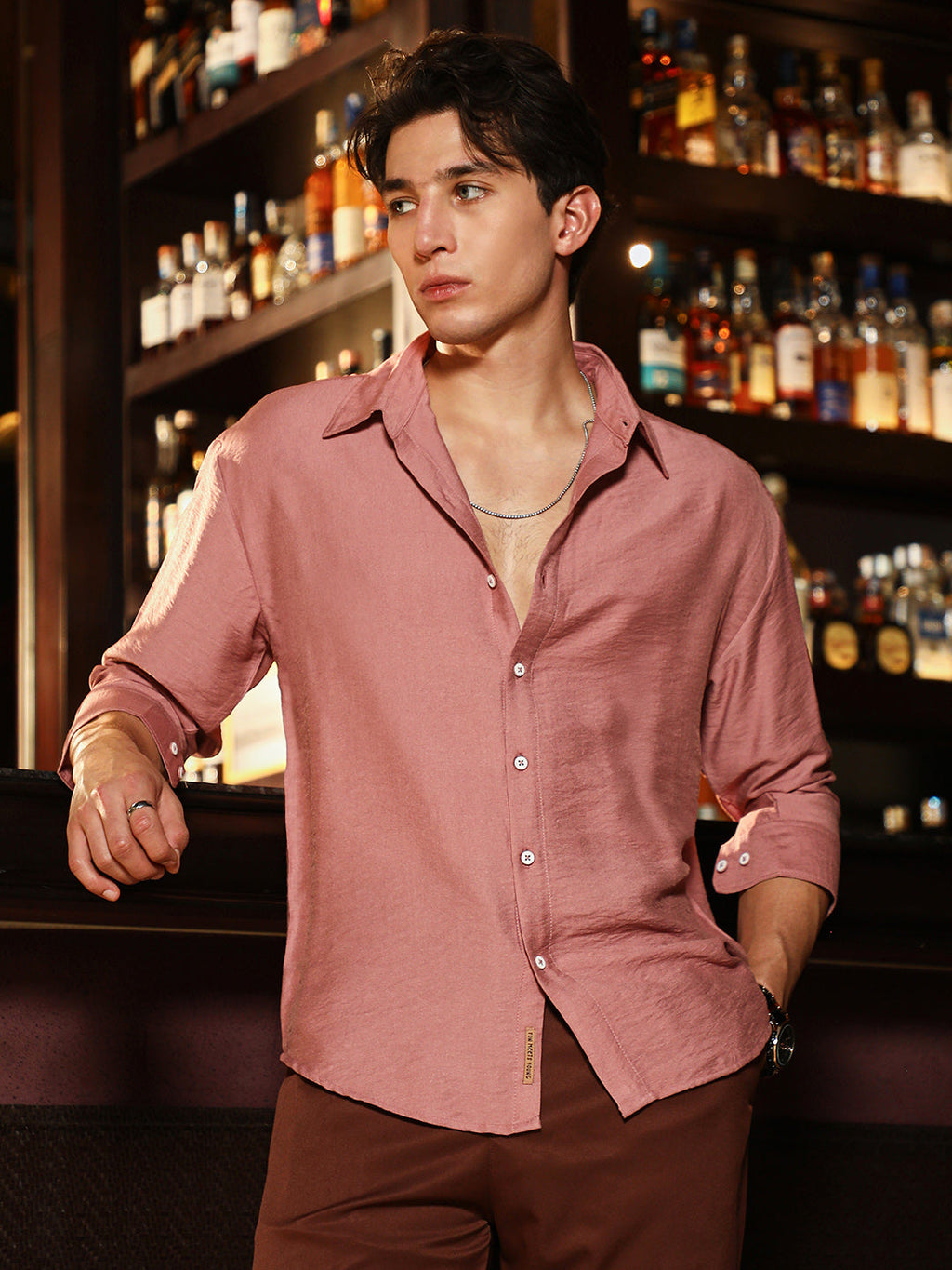 Campus Sutra Solid Relaxed Shirt