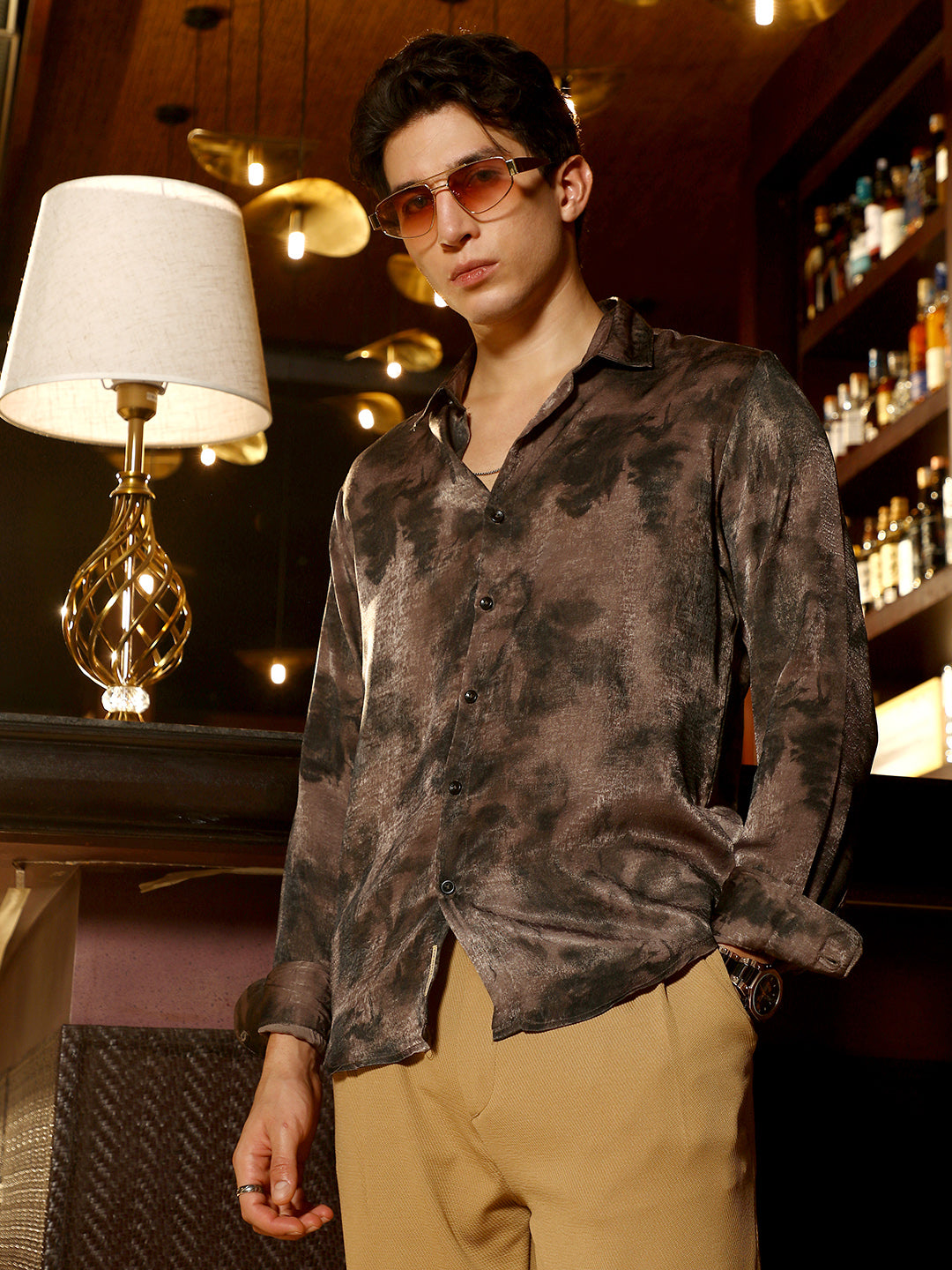 Campus Sutra Gleaming-Blur Shirt