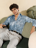 Campus Sutra Contrast-Abstract Imprint Shirt