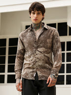 Campus Sutra Marble-Specks Imprint Shirt