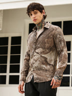 Campus Sutra Marble-Specks Imprint Shirt