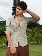 Campus Sutra Marble-Specks Imprint Shirt