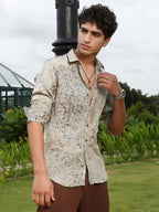 Campus Sutra Marble-Specks Imprint Shirt