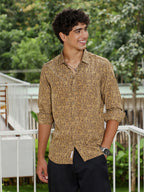 Campus Sutra Indie Floral-Motif Imprint Shirt
