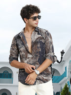 Campus Sutra Marble-Specks Imprint Shirt
