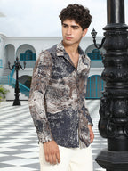 Campus Sutra Marble-Specks Imprint Shirt