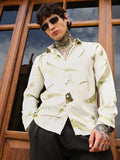 Campus Sutra Contrast-Strokes Imprint Shirt