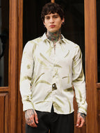 Campus Sutra Contrast-Strokes Imprint Shirt