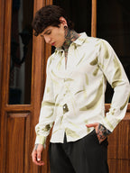 Campus Sutra Contrast-Strokes Imprint Shirt