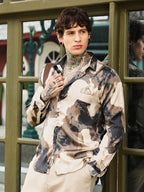 Campus Sutra Abstract-Smear Imprint Shirt