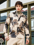 Campus Sutra Abstract-Smear Imprint Shirt