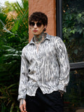 Campus Sutra Contrast-Brush Imprint Shirt