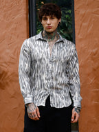 Campus Sutra Contrast-Brush Imprint Shirt