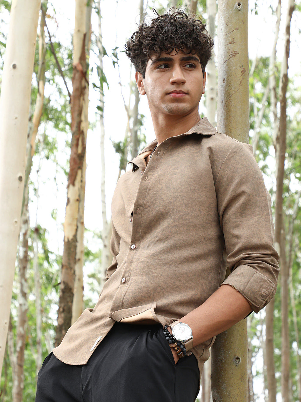 Campus Sutra Grazed-Fade Imprint Shirt