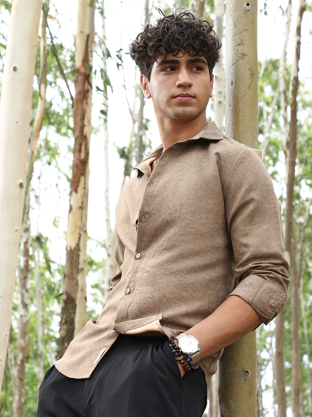 Campus Sutra Grazed-Fade Imprint Shirt