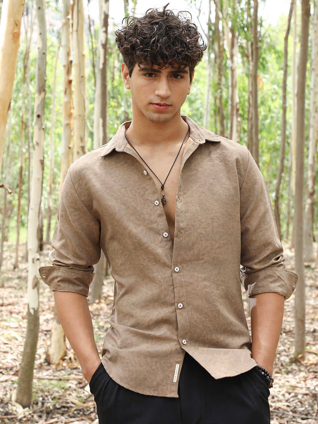 Campus Sutra Grazed-Fade Imprint Shirt
