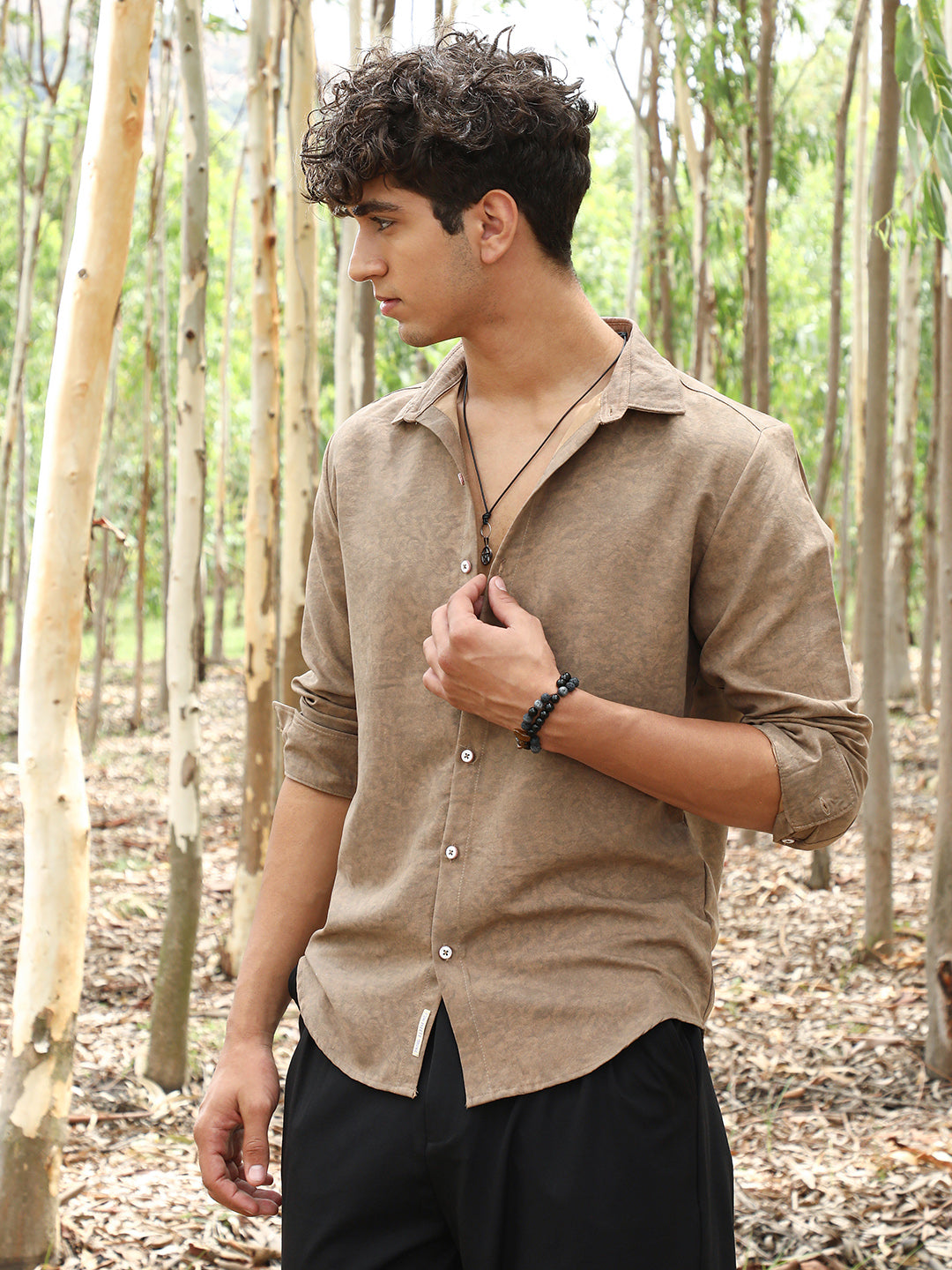 Campus Sutra Grazed-Fade Imprint Shirt