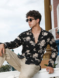 Campus Sutra Contrast-Roses Imprint Shirt