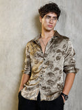 Campus Sutra Faded-Flora Jacquard Shirt