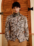 Campus Sutra Floral-Block Imprint Shirt