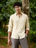Campus Sutra Solid Creased-Tactile Shirt