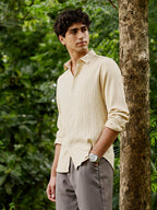 Campus Sutra Solid Creased-Tactile Shirt