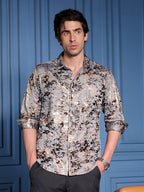 Campus Sutra Camou-Foil Imprint Shirt