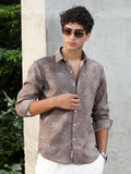 Campus Sutra Twig-Imprint Foliage-Tactile Shirt