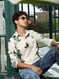 Campus Sutra Imprinted Foliage Textured Shirt