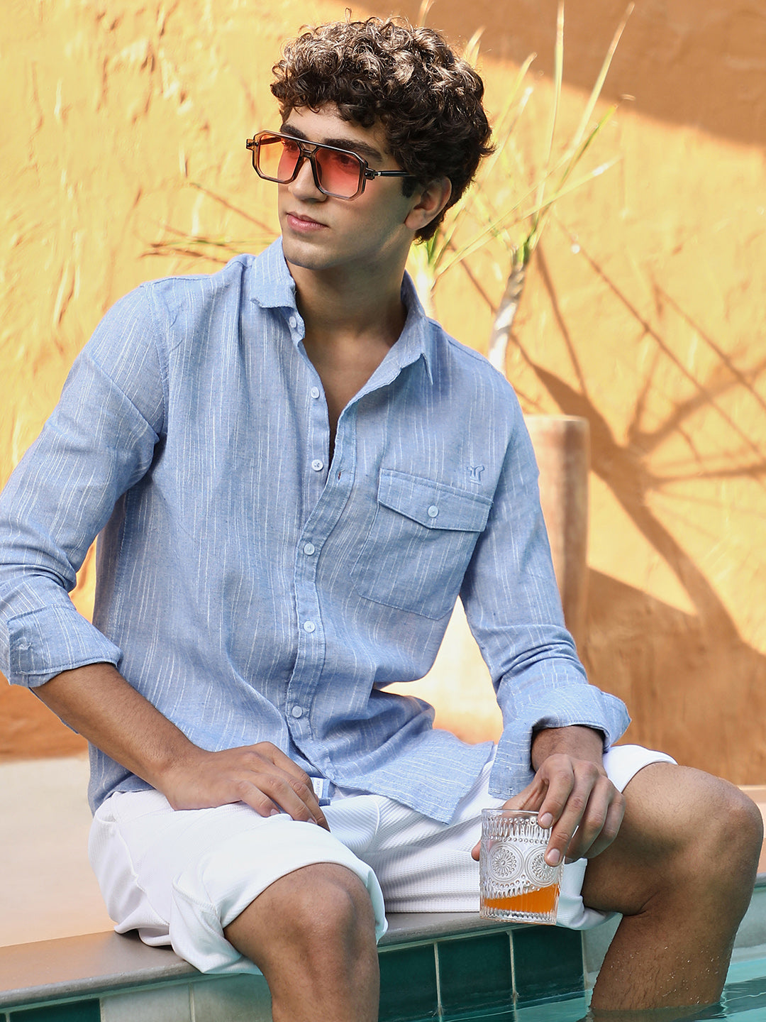 Campus Sutra Thread-Jacquard Shirt