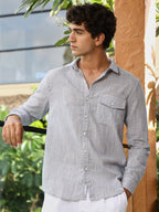 Campus Sutra Candy-Stripe Jacquard Shirt