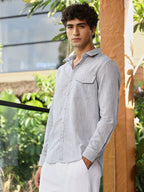 Campus Sutra Candy-Stripe Jacquard Shirt