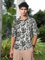 Campus Sutra Fluid-Marble Textured Shirt