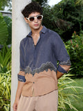 Campus Sutra Brushline Imprint Shirt