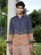 Campus Sutra Brushline Imprint Shirt