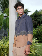 Campus Sutra Brushline Imprint Shirt