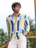 Campus Sutra Pigment-Strokes Imprint Shirt