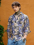 Campus Sutra Cluster-Botanical Imprint Shirt