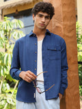 Campus Sutra Solid Dobby Regular Shirt