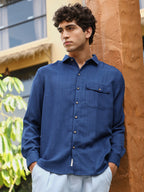 Campus Sutra Solid Dobby Regular Shirt