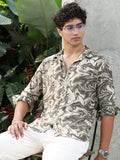 Campus Sutra Fluid-Marble Textured Shirt